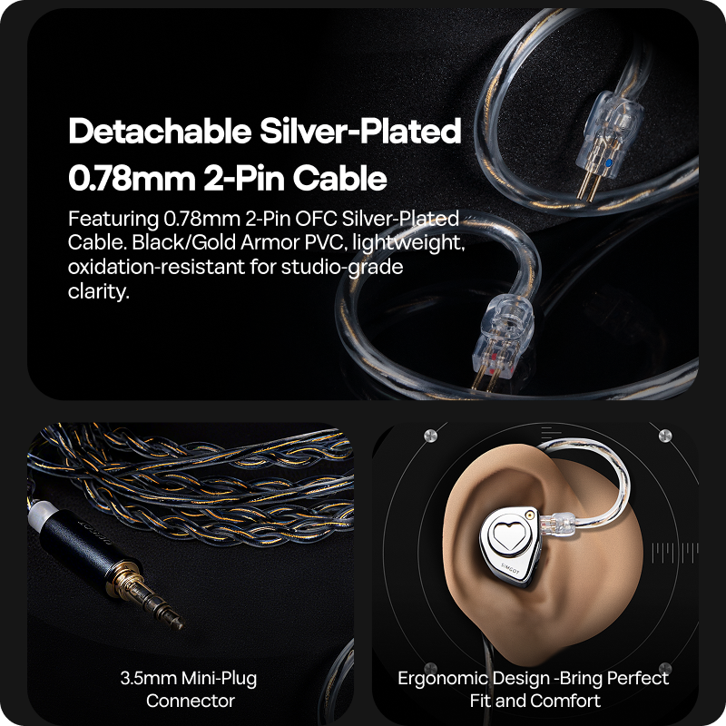 Hybrid Driver Hi-Fi IEM Earphones with Detachable Nozzles