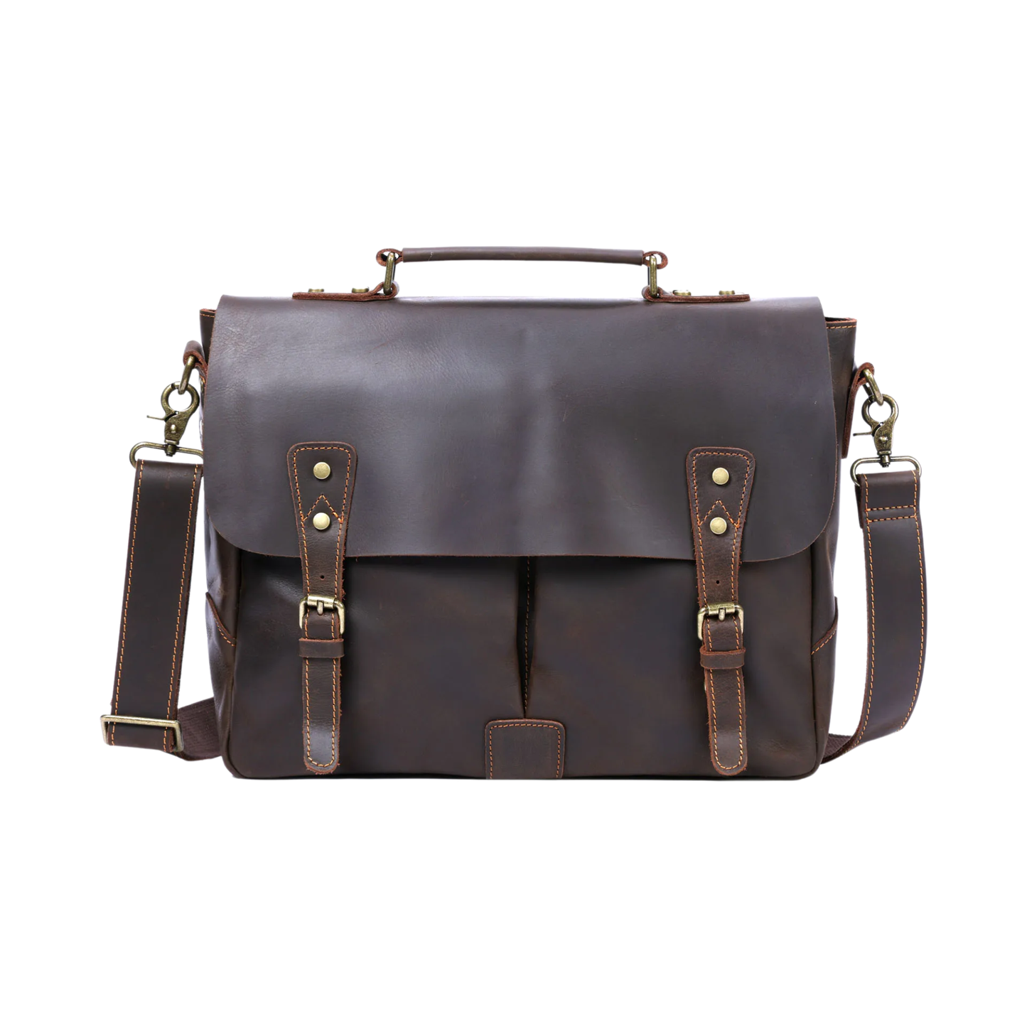 Retro 15" Cowhide Leather Work & Travel Bag
