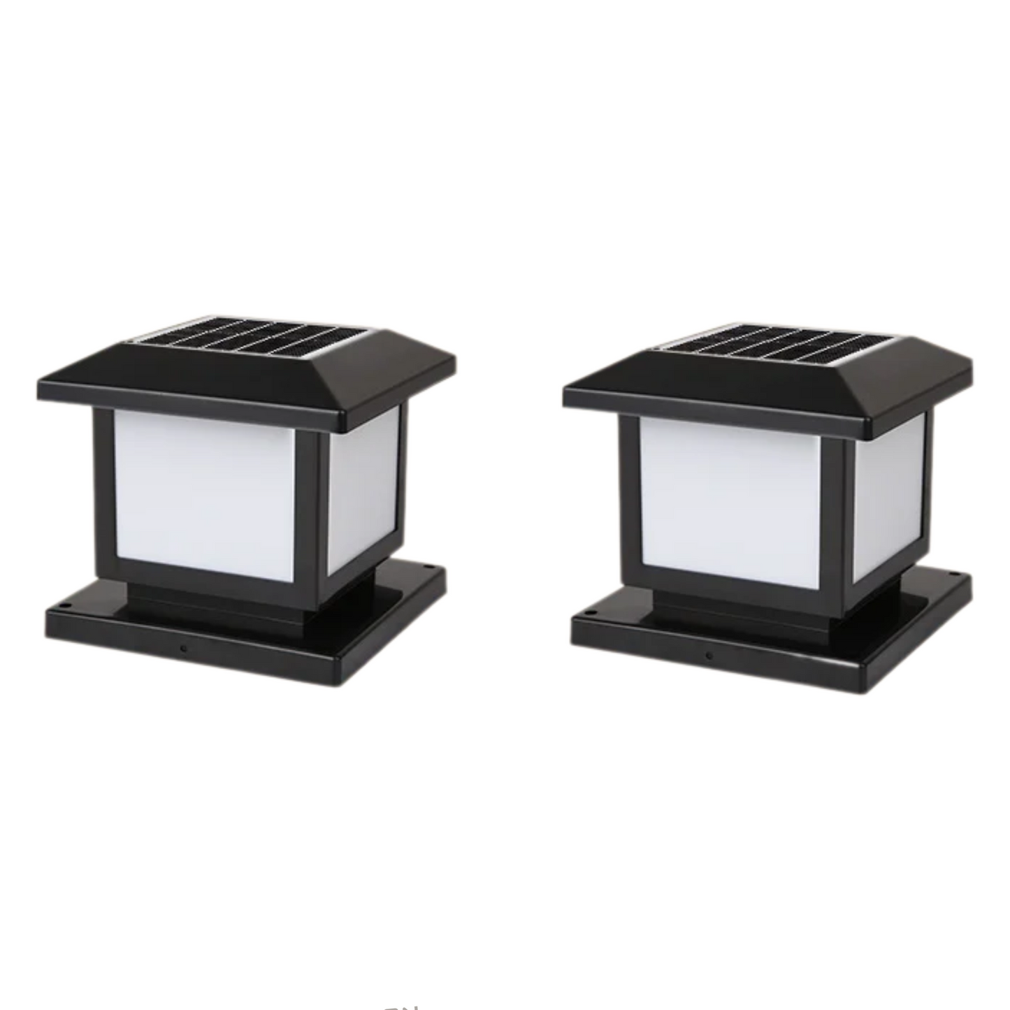 20cm Waterproof Solar LED Post Lights 2 Pack