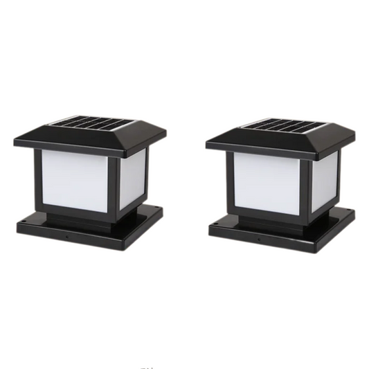 20cm Waterproof Solar LED Post Lights 2 Pack
