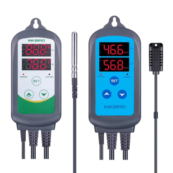 Dual Digital Temperature Humidity Controller with Heating Cooling