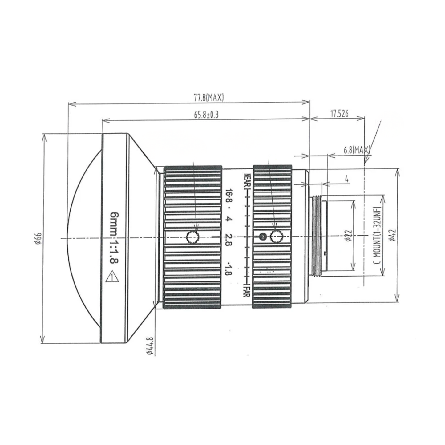 20MP 1.1 8mm C-Mount Industrial Machine Vision Lens