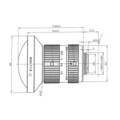 20MP 1.1 8mm C-Mount Industrial Machine Vision Lens