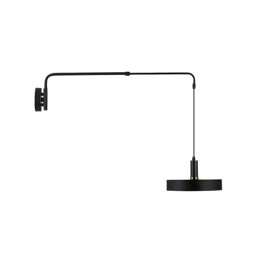Industrial Long Arm Wall Light Adjustable Black LED Sconce Medium