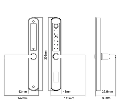 Waterproof 6085 Silver Electronic Door Lock with RFID