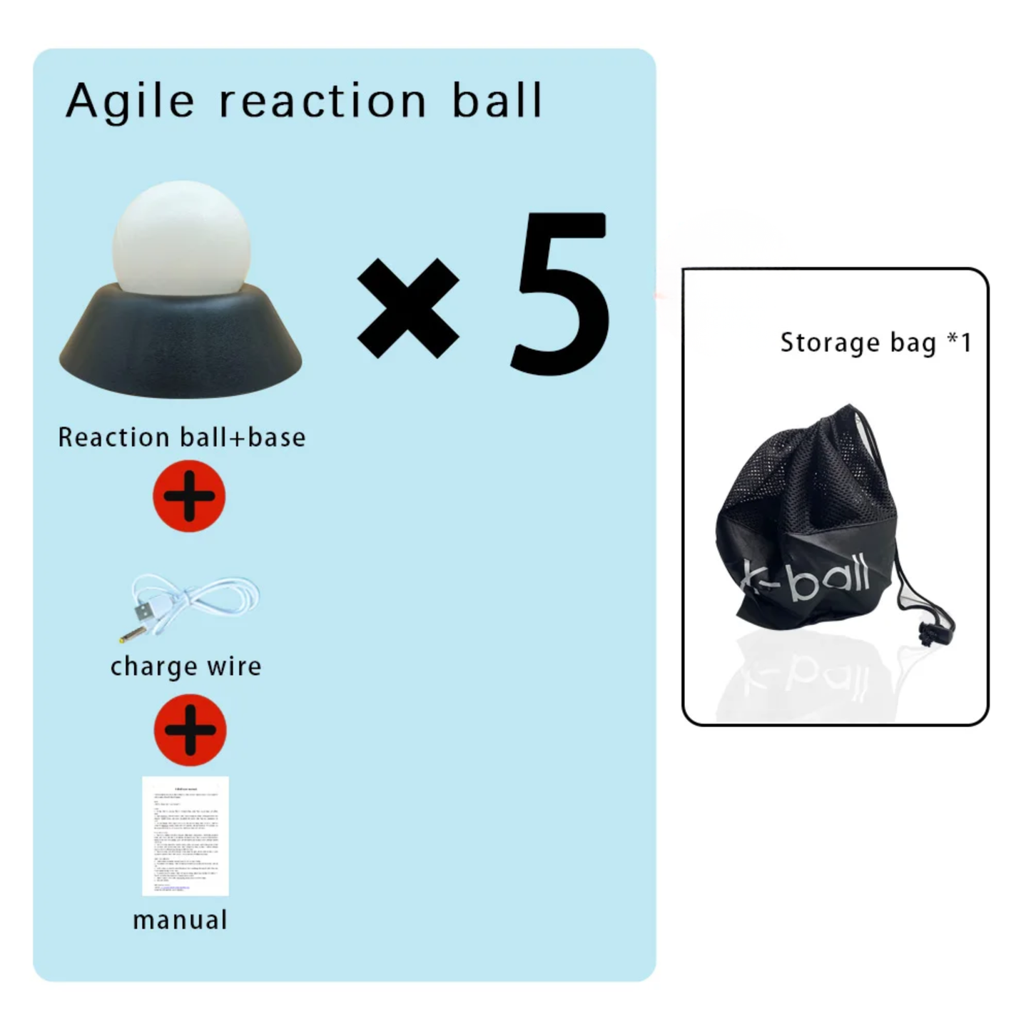 X-Ball Smart Reaction Trainer 5 Ball Base
