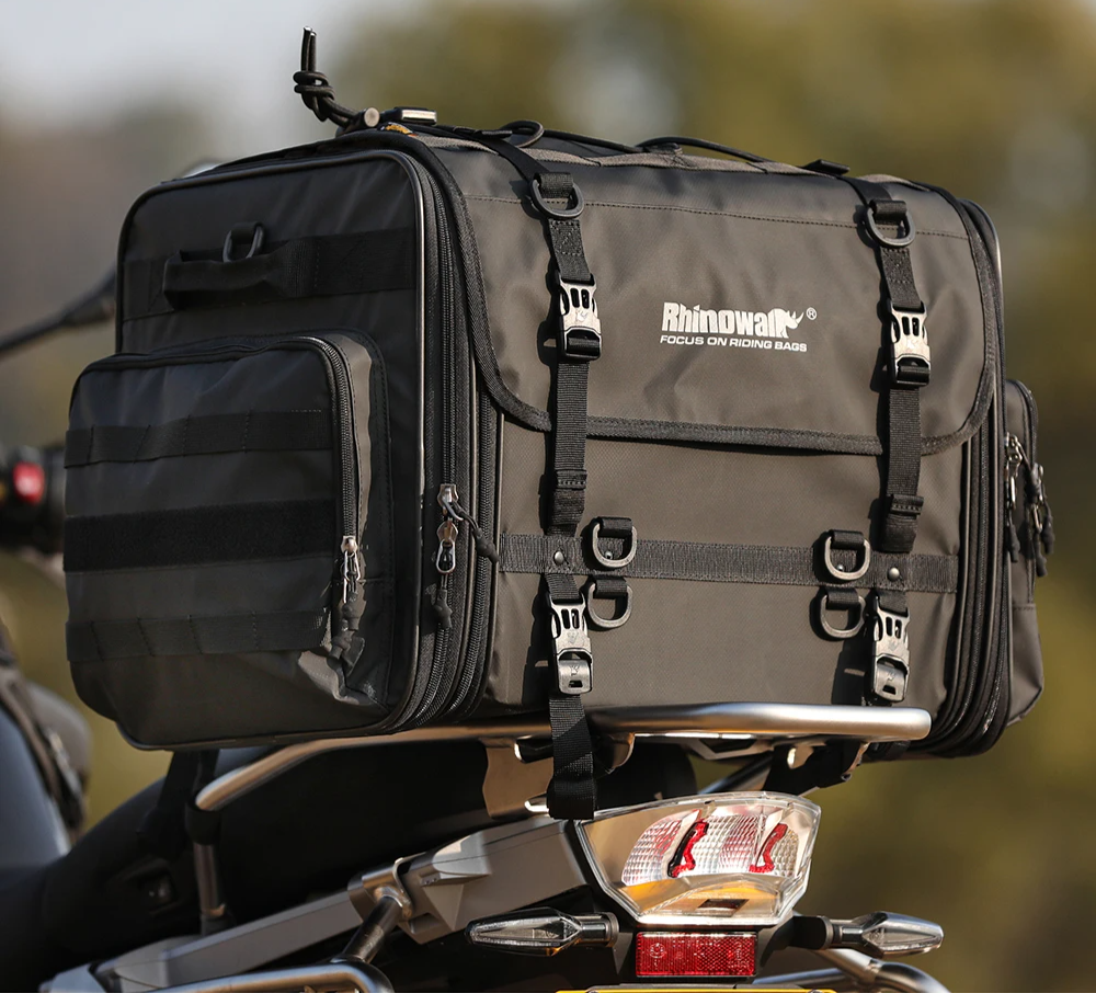 Heavy Duty 60–80L Expandable Motorcycle Tail Bag