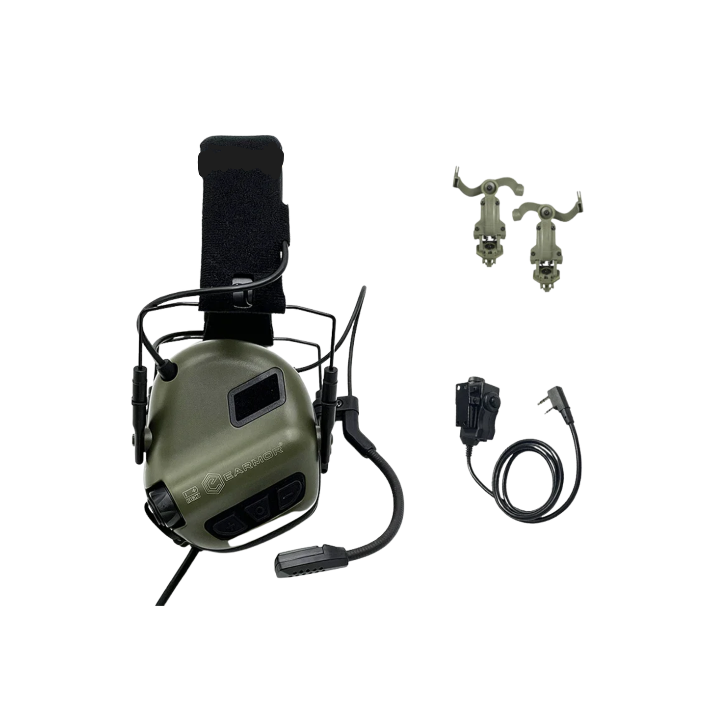 Tactical Noise Reduction Shooting Earmuffs with Helmet Rail Adapter