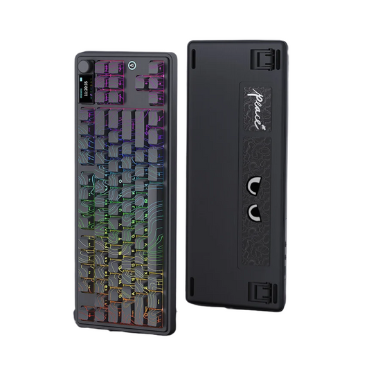 Wireless Keyboard with Music Rhythm Backlight and Long Battery Life