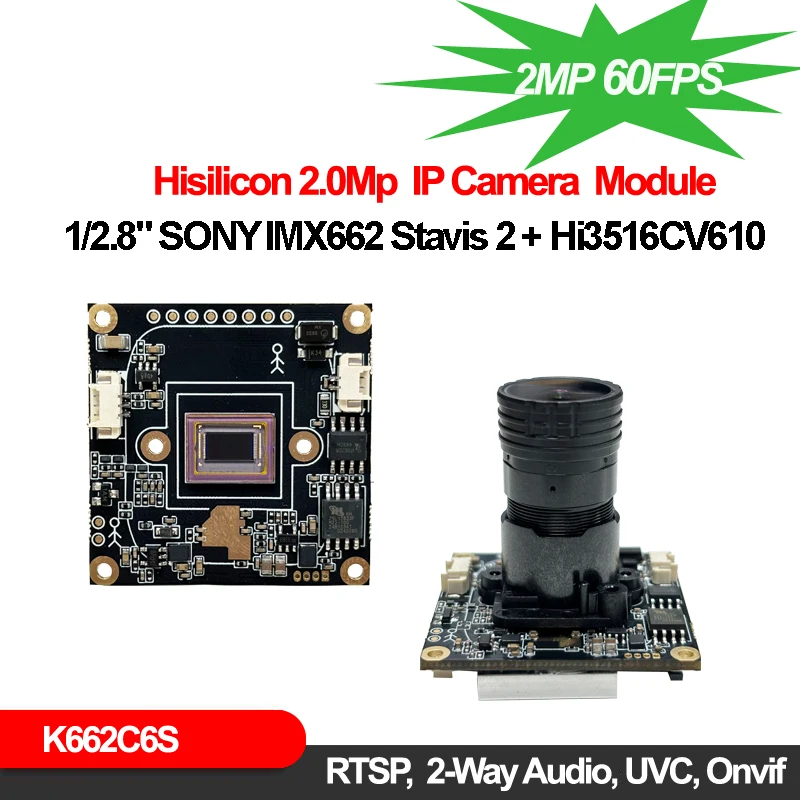 1080P IMX662 Starlight IP Camera Module 60FPS USB PoE