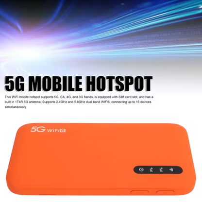 Compact 5G WiFi Hotspot 6100mAh Battery High Speed Connection