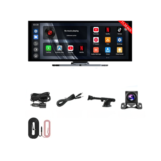 Portable 11.26 Car Monitor with Bluetooth WiFi 6M Backup Camera