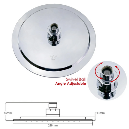 Round Rain Shower Head 2in1 Twin Shower Set