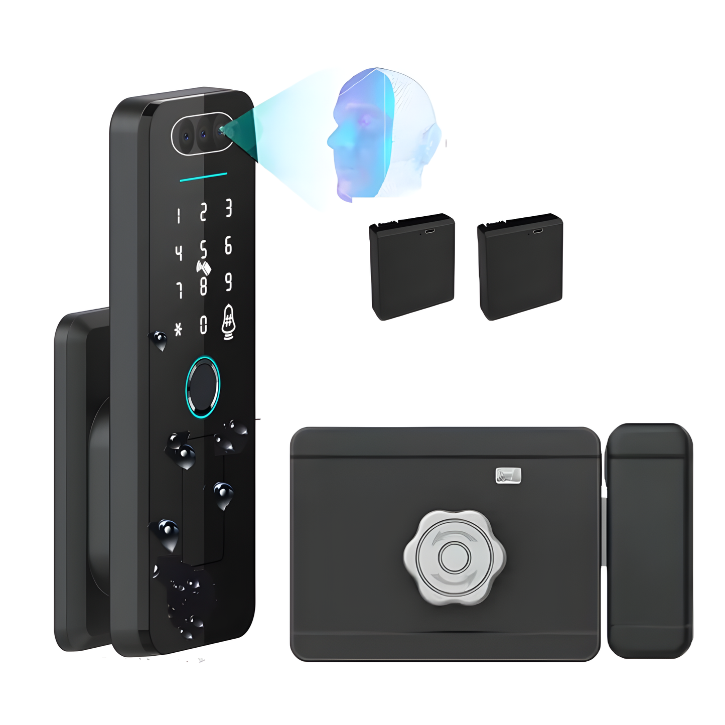 Waterproof Smart Lock 3D Face WiFi 2 Battery