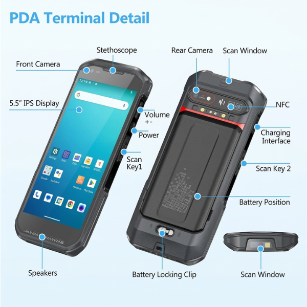 Android 13 Rugged PDA Data Collector with 4G & NFC