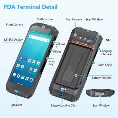 Android 13 Rugged PDA Data Collector with 4G & NFC