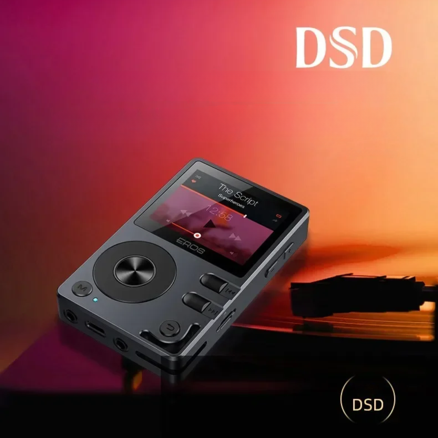 Black Portable Lossless Music Player with Bluetooth 4.2