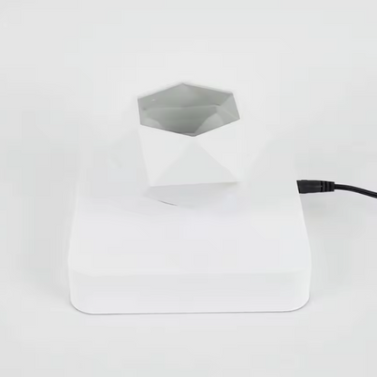 Magnetic Suspension Flower Pot Desk Decor White