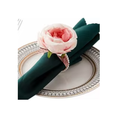 96pcs Pink Rose Napkin Rings Wedding Party Table Decor