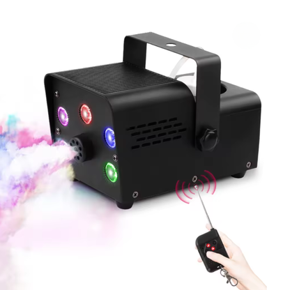 4 Piece Fog Machine Set with Colourful LED Stage Lighting