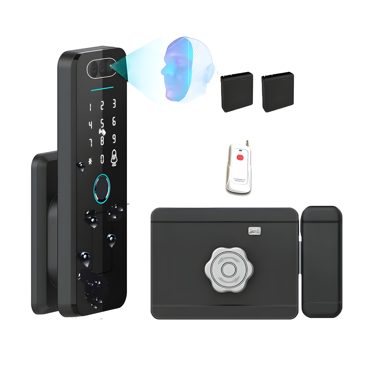 3D Face Smart Door Lock WiFi Waterproof 2 Battery RC