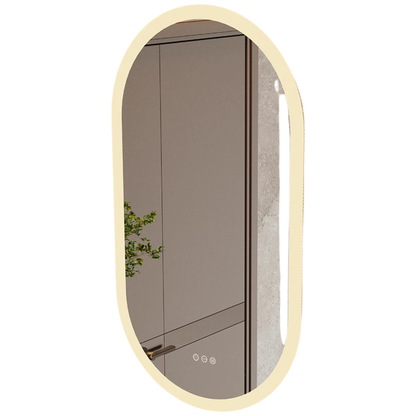 20x32in LED Backlit Bathroom Mirror Anti-Fog Oval