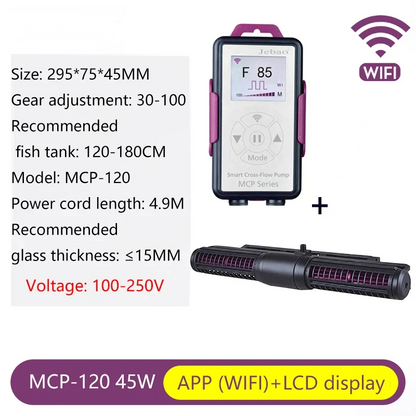 Cross Flow Aquarium Circulation Pump 45W WiFi Control