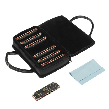 Professional 10-Hole Diatonic Harmonica Set 7 Keys