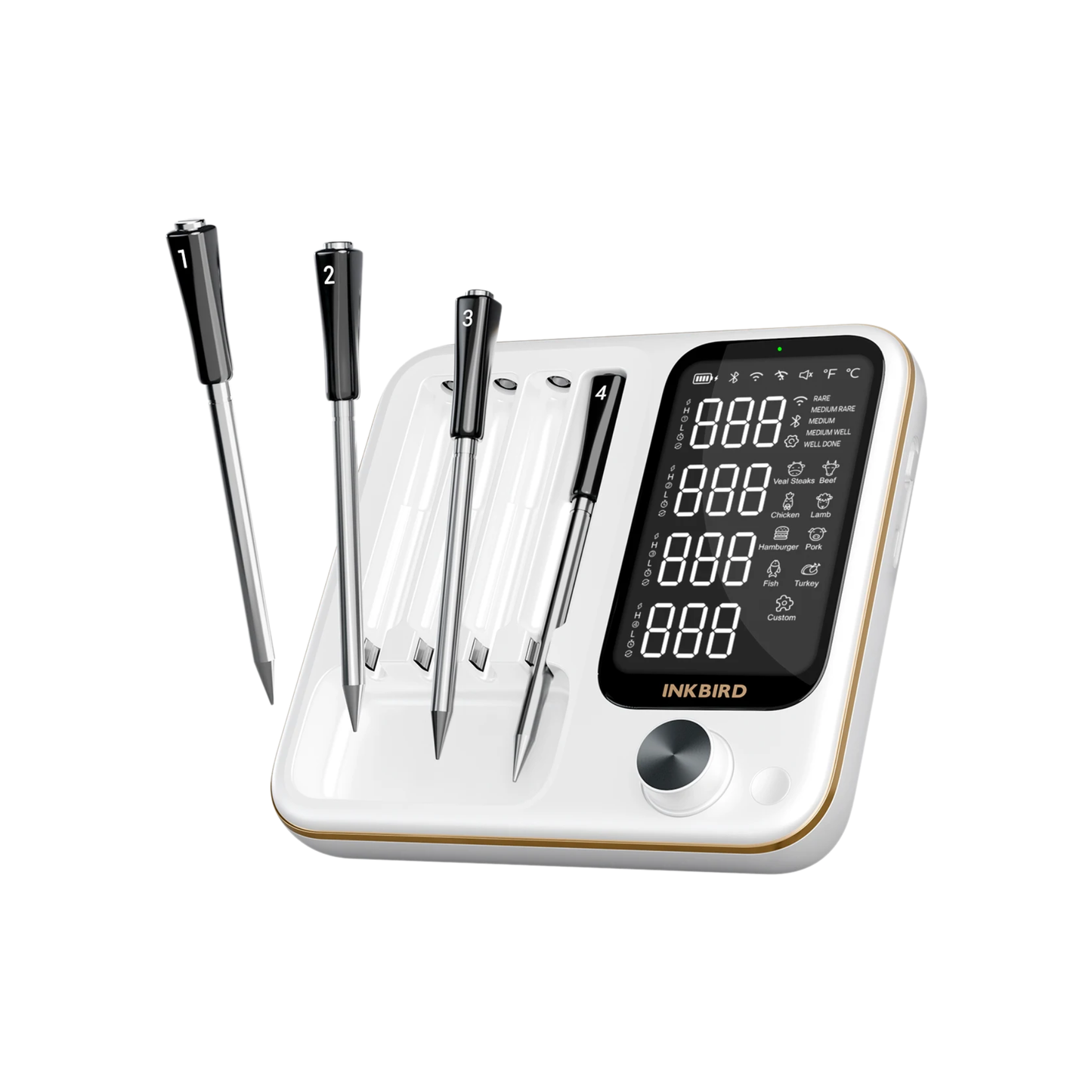 Smart WiFi Bluetooth BBQ Thermometer with 4 Wireless Probes