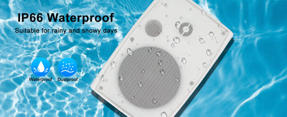 Indoor Outdoor 400W Bluetooth Speakers with Mount Brackets White