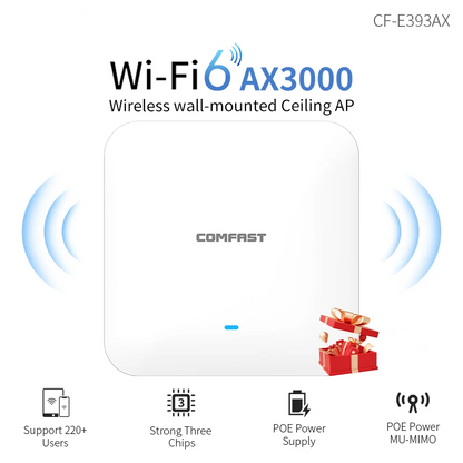 3000Mbps WiFi 6 Ceiling Access Point with Dual Band