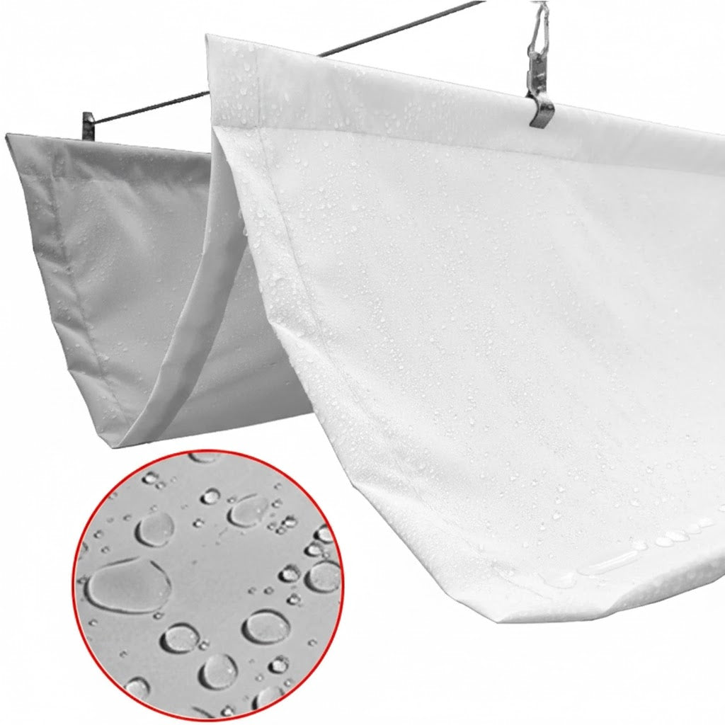 White Telescopic Outdoor Awning 1.2x4m Rain & Sun Shade