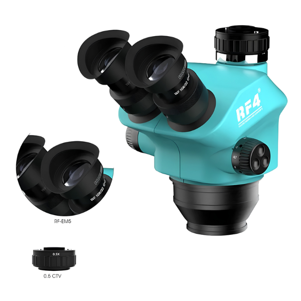 Continuous Zoom 7-50X Stereo Microscope Head for PCB Repair