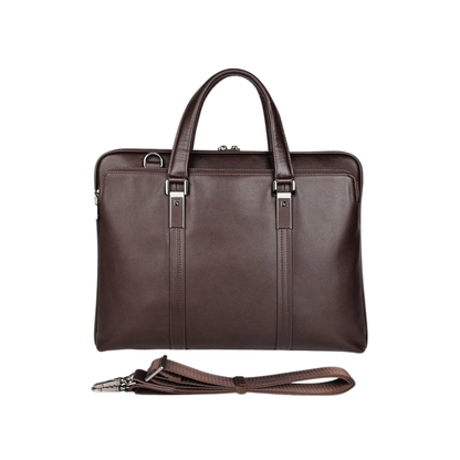 Mens Leather Business Laptop Bag 15.6" Coffee