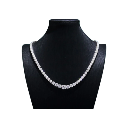 Sparkling Full Moissanite Necklace 17in Sterling Silver