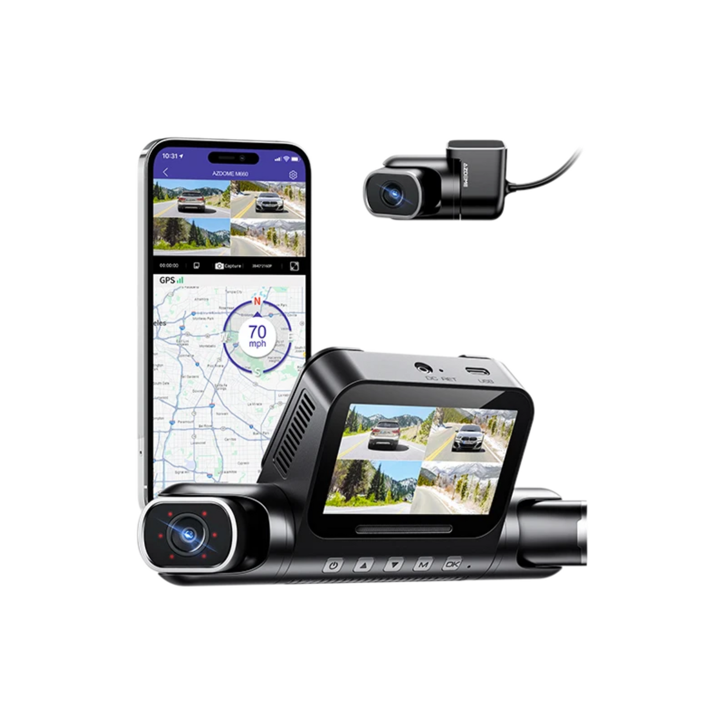 M660 Dash Camera Four Channel with GPS and WiFi