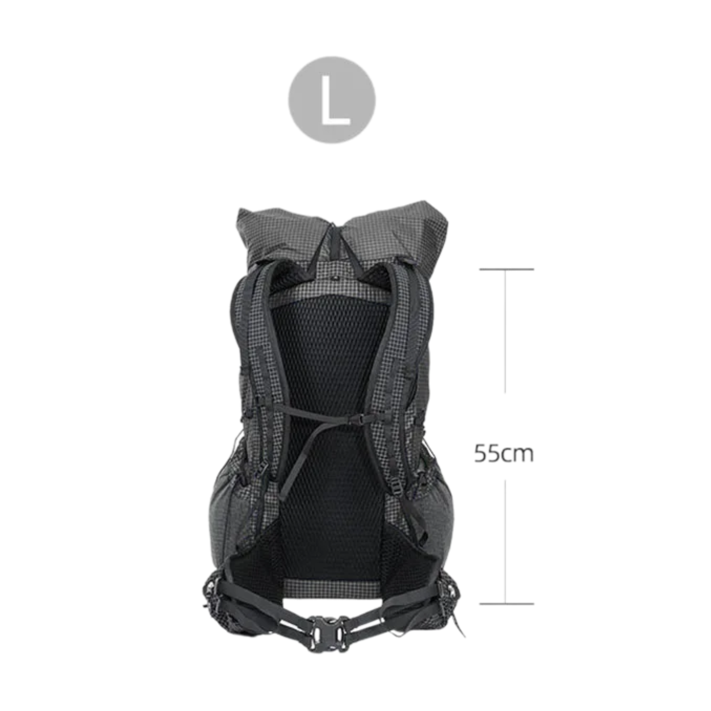Portable Ultralight Hiking Backpack 670g DCF Grey