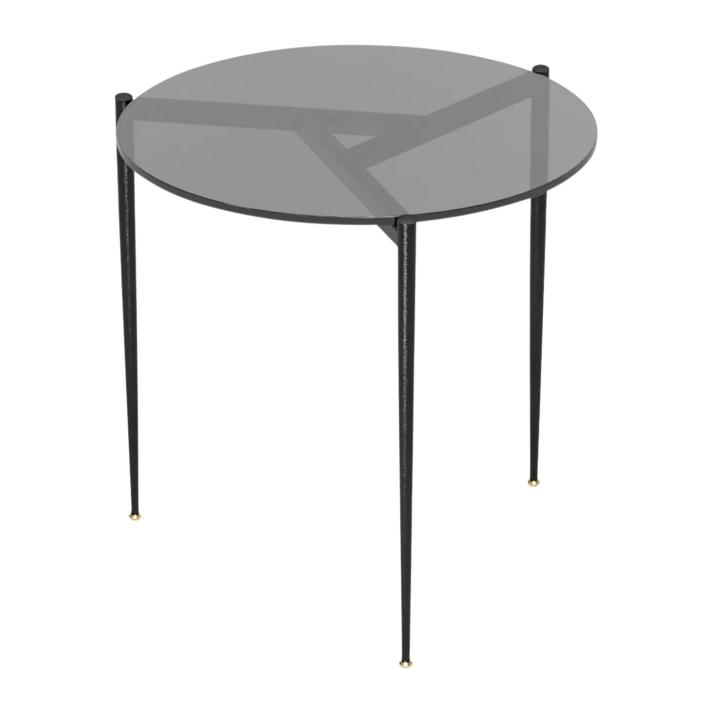 Round Tempered Glass Side Table with Sleek Metal Legs