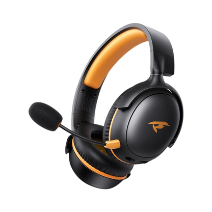 Black Orange Wireless Gaming Headset with Deep Bass and Mic