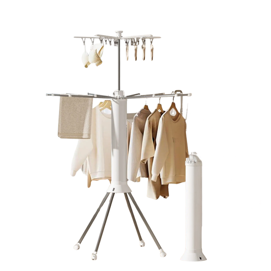Foldable Clothes Drying Rack Portable Rotating Design