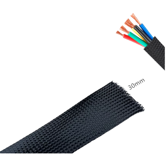 Heavy Duty Braided Cable Sleeving 10m Flame Retardant Tube