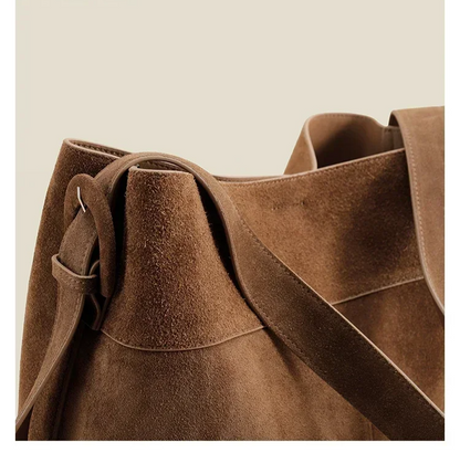 Retro Caramel Suede Women’s Commuter Bag