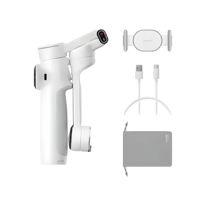 White 3-Axis Phone Gimbal with Auto Tracking Feature