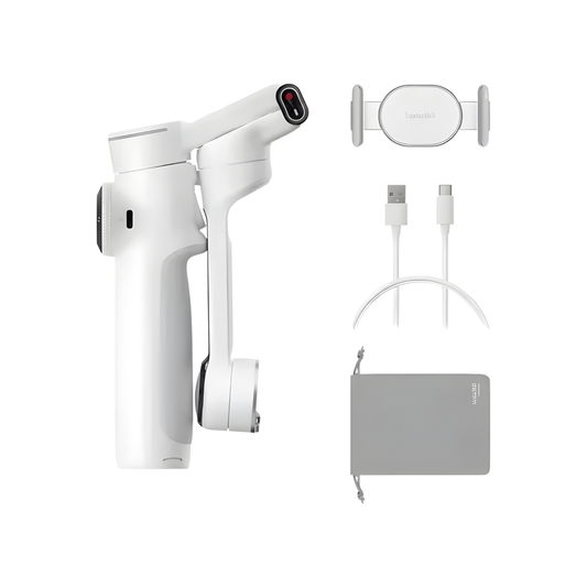 White 3-Axis Phone Gimbal with Auto Tracking Feature