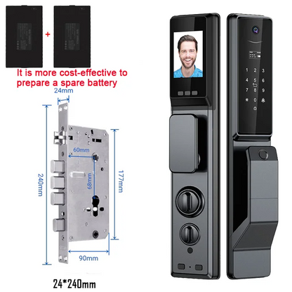 Automatic Keyless Door Lock Face Fingerprint WiFi Camera System