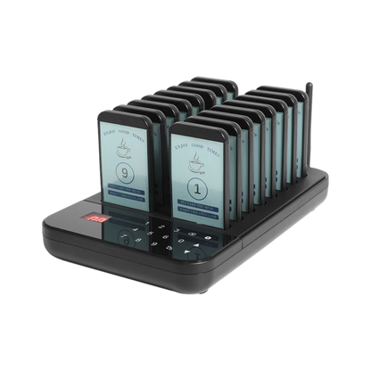 Wireless Restaurant Pager System 16 Beepers Queue Calling