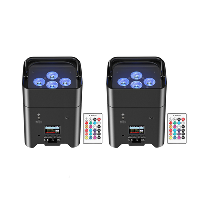 Rechargeable LED Par Stage Lights 2 Pack with WiFi Control