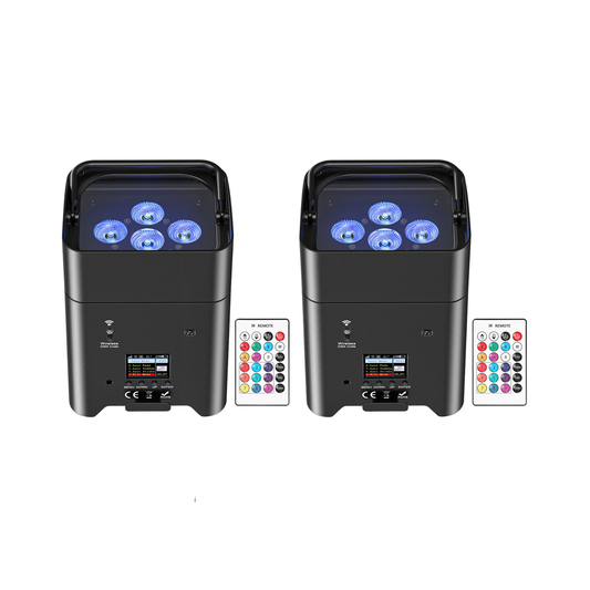 Rechargeable LED Par Stage Lights 2 Pack with WiFi Control