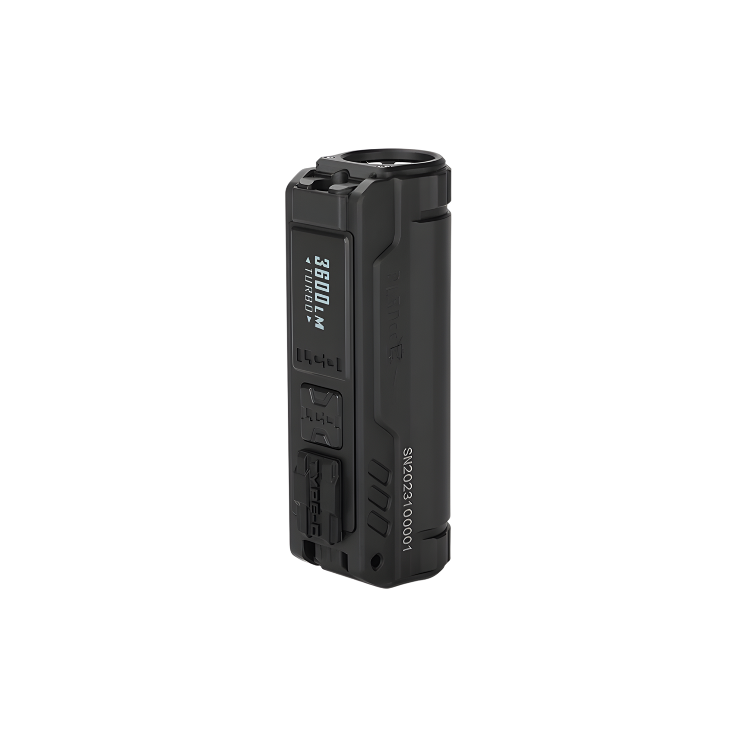 Portable LED Torch 3600 Lumens USB-C Work Light Black