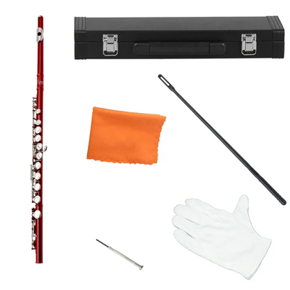 Professional Concert Flute with Gloves and Cloth